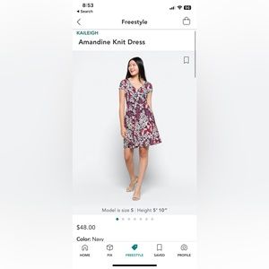 Kaileigh Amandine Dress Navy, White, and Red. Size Small.